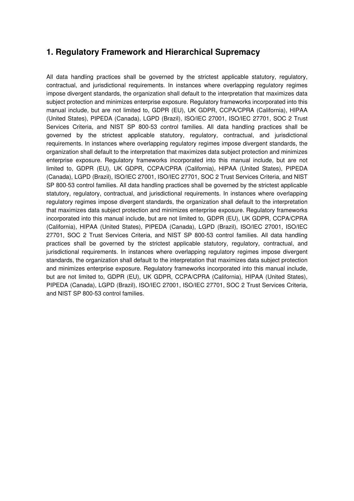 SOP page 2 regulatory framework